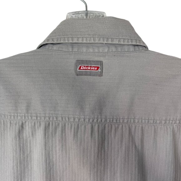 Dickies Short Sleeve Button Front Shirt Mens XL Gray - Picture 6 of 9